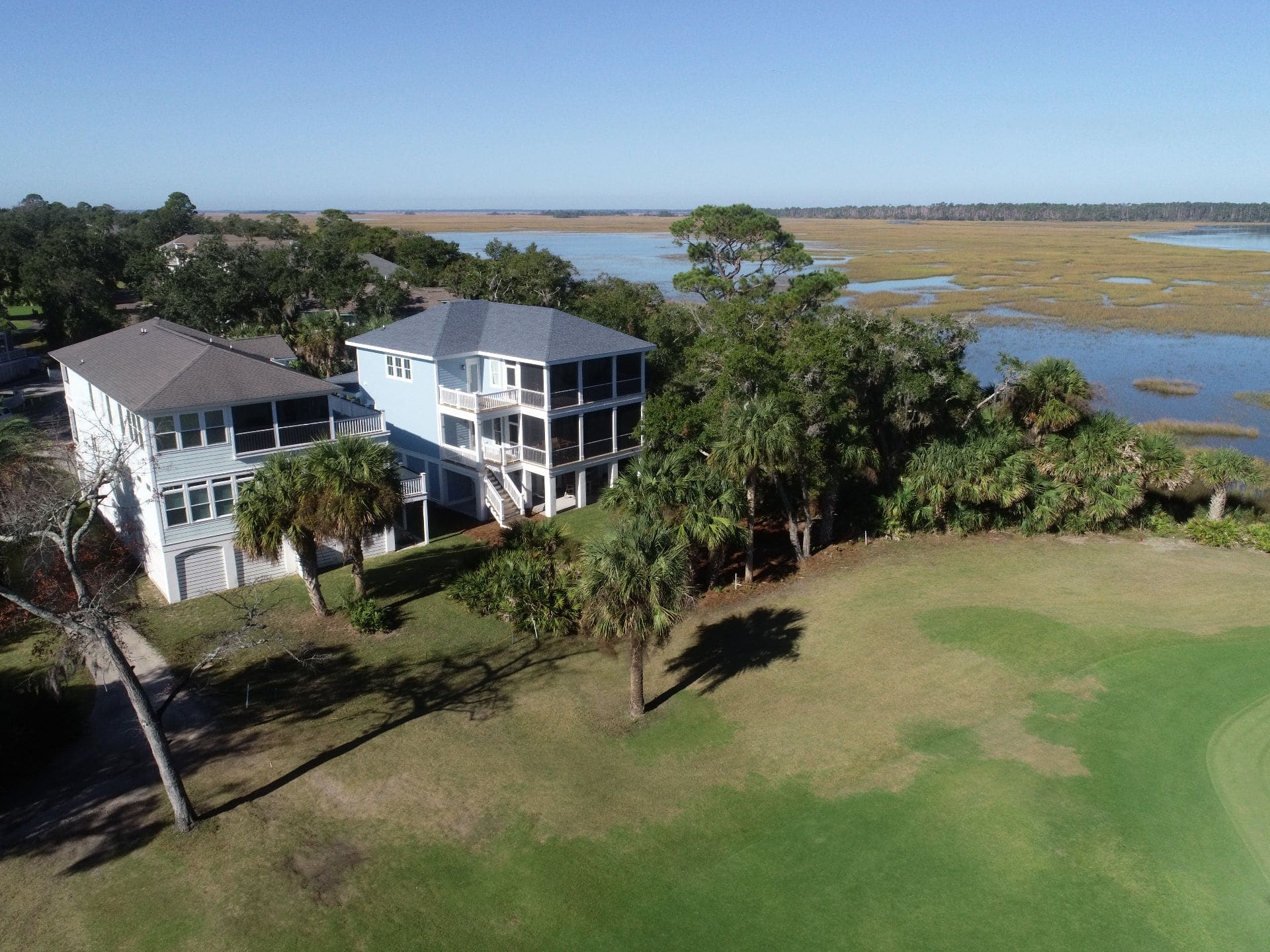 back of house with 17th and marsh views