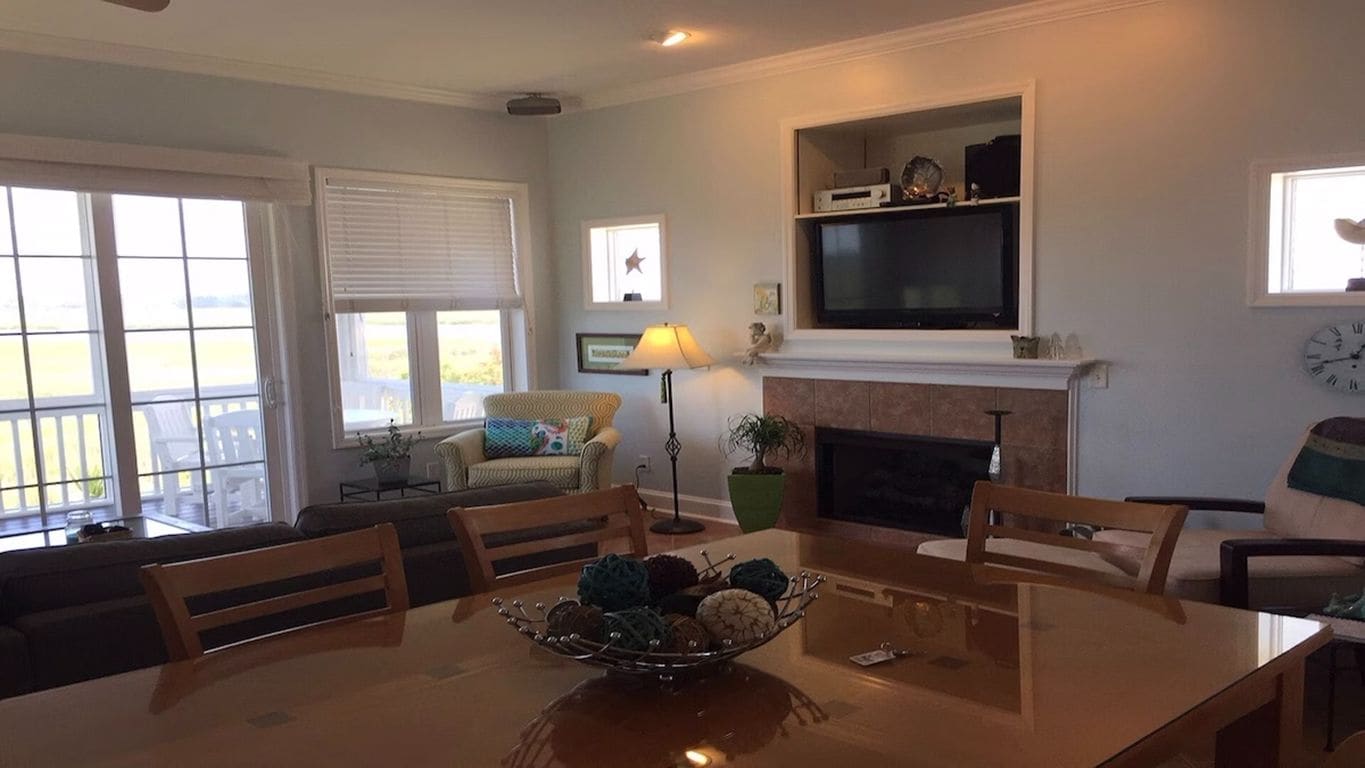 Dining Room/Living Room with Fireplace