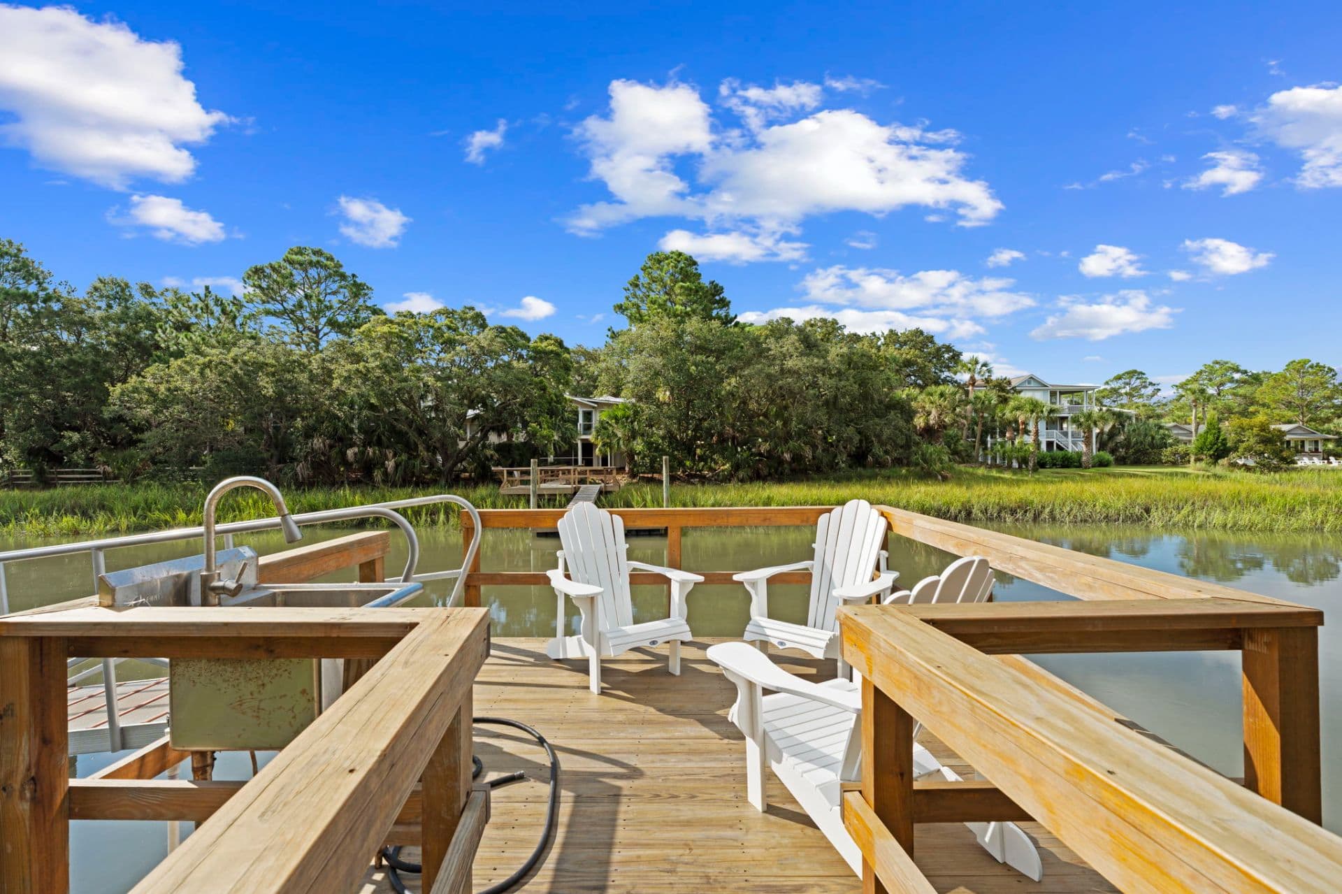 Private dock right on the canal in this Fripp vacation home