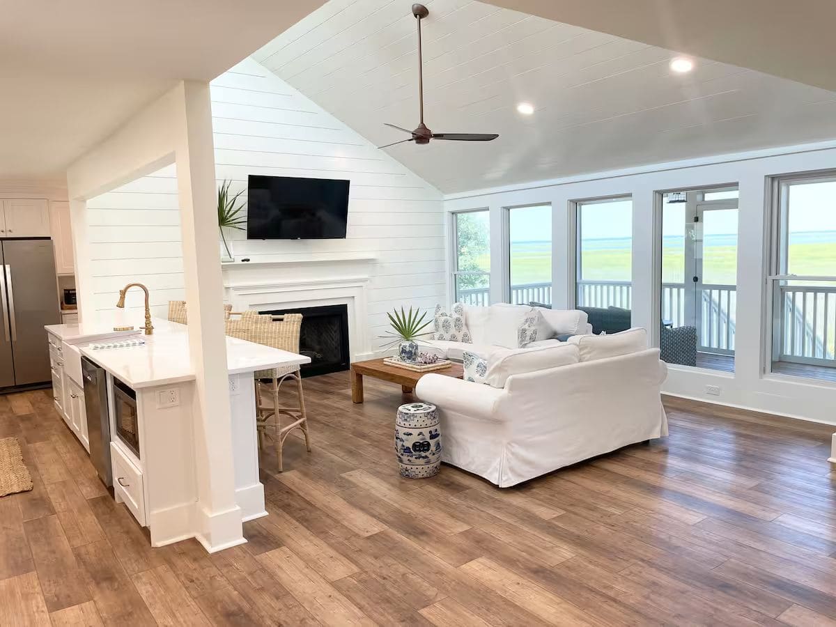 Open living with stunning marsh views