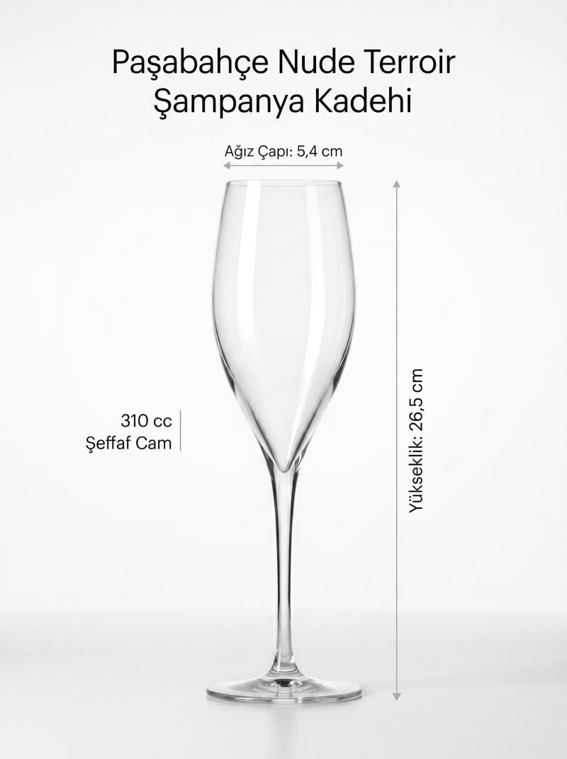 Paşabahçe Nude Terroir Şampanya Bardağı 255 cc 66098 - 2 Adet