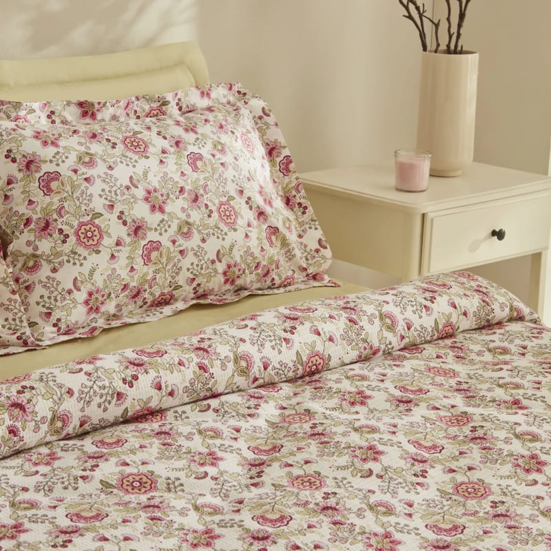 Karaca Home Molly Pembe %100 Pamuk Çift Kişilik Pike Takımı - 4 Parça