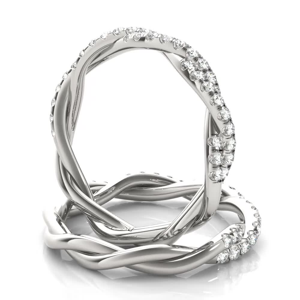 14k White Gold Twist Petite Band