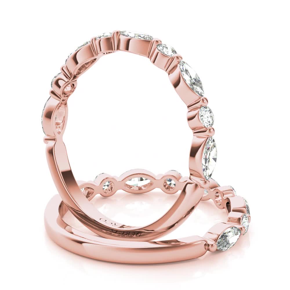 14K Rose Gold Floating Single Prong Diamond Band