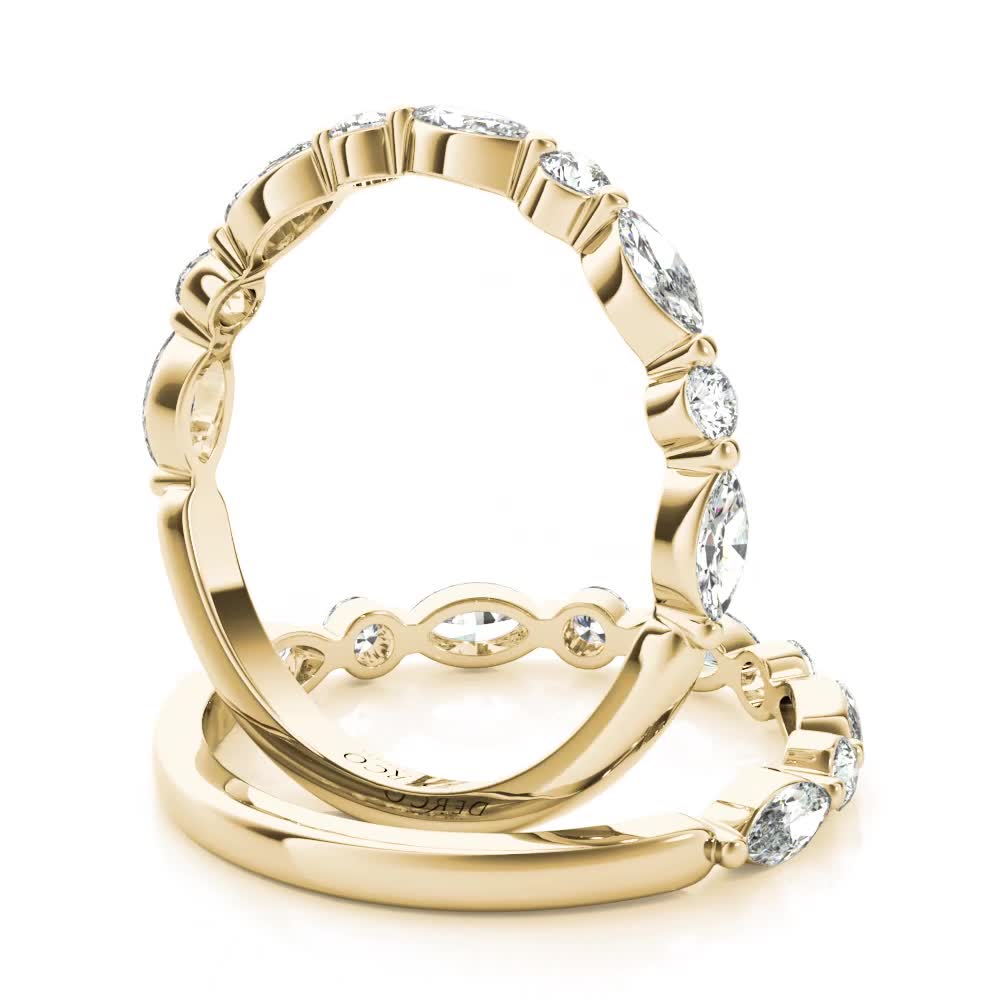 18K Yellow Gold Floating Single Prong Diamond Band