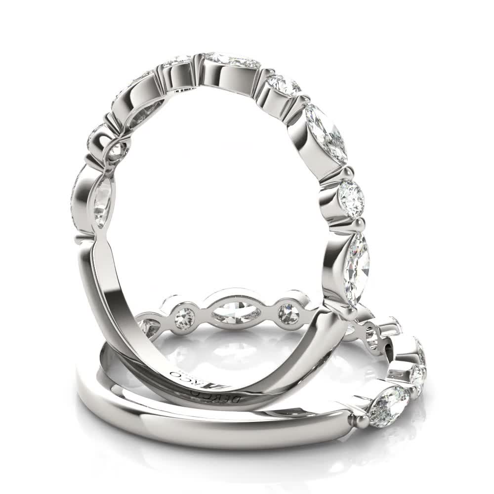 18K White Gold Floating Single Prong Diamond Band