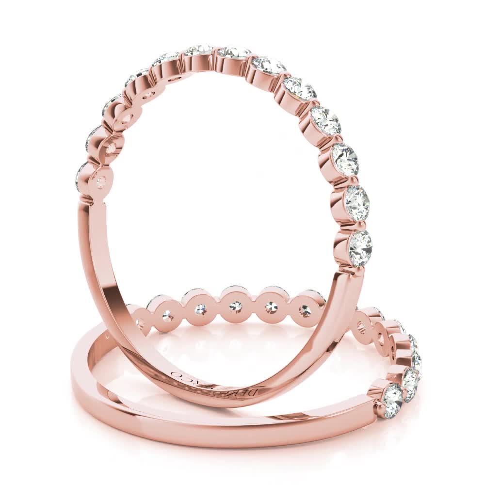 14K Rose Gold Petite Single Prong Band