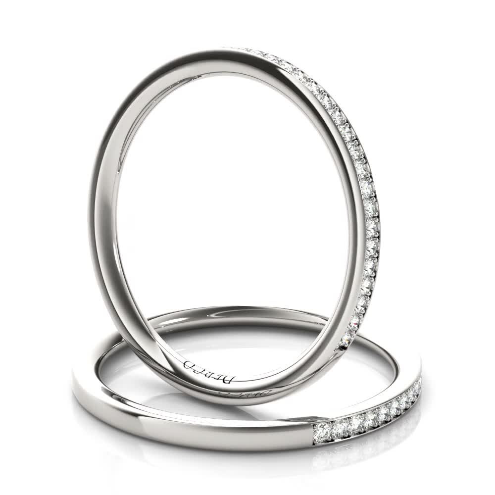 18K White Gold Petite Pave Band