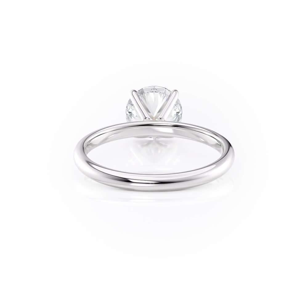 platinum rounded 2mm solitaire engagement ring with round shape diamond