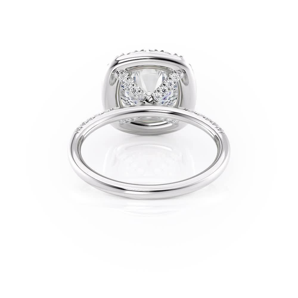 platinum large halo engagement ring with round shape diamond