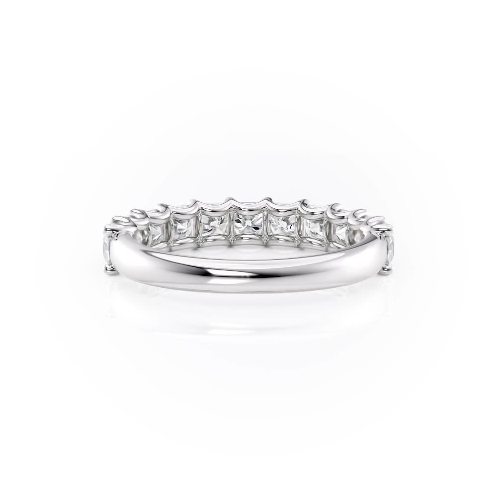 14K White Gold Shared Prong U Diamond Radiant Band (1.10CTW)