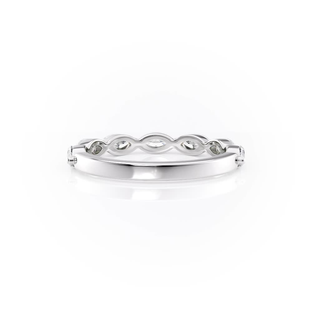 14K White Gold Single Prong Marquise Band (0.65CTW)