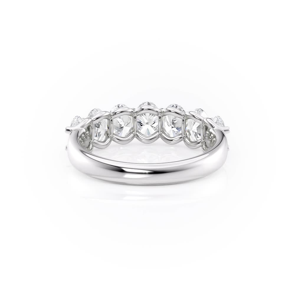 Platinum Shared Prong U Diamond Oval Band (1.66CTW)