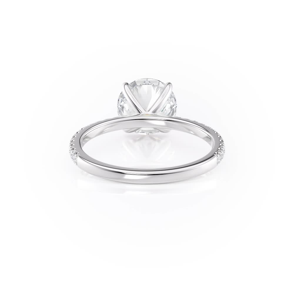 platinum natural floating engagement ring with round shape diamond