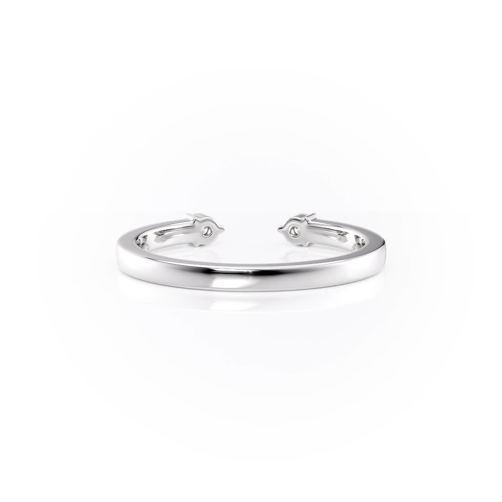 18k White Gold Prong Set Open Band