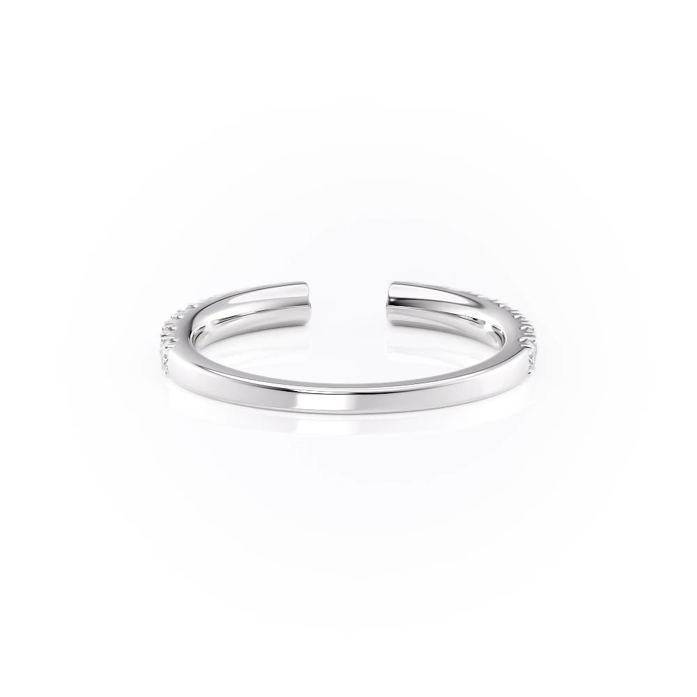 18k White Gold Diamond Open Tapered Band