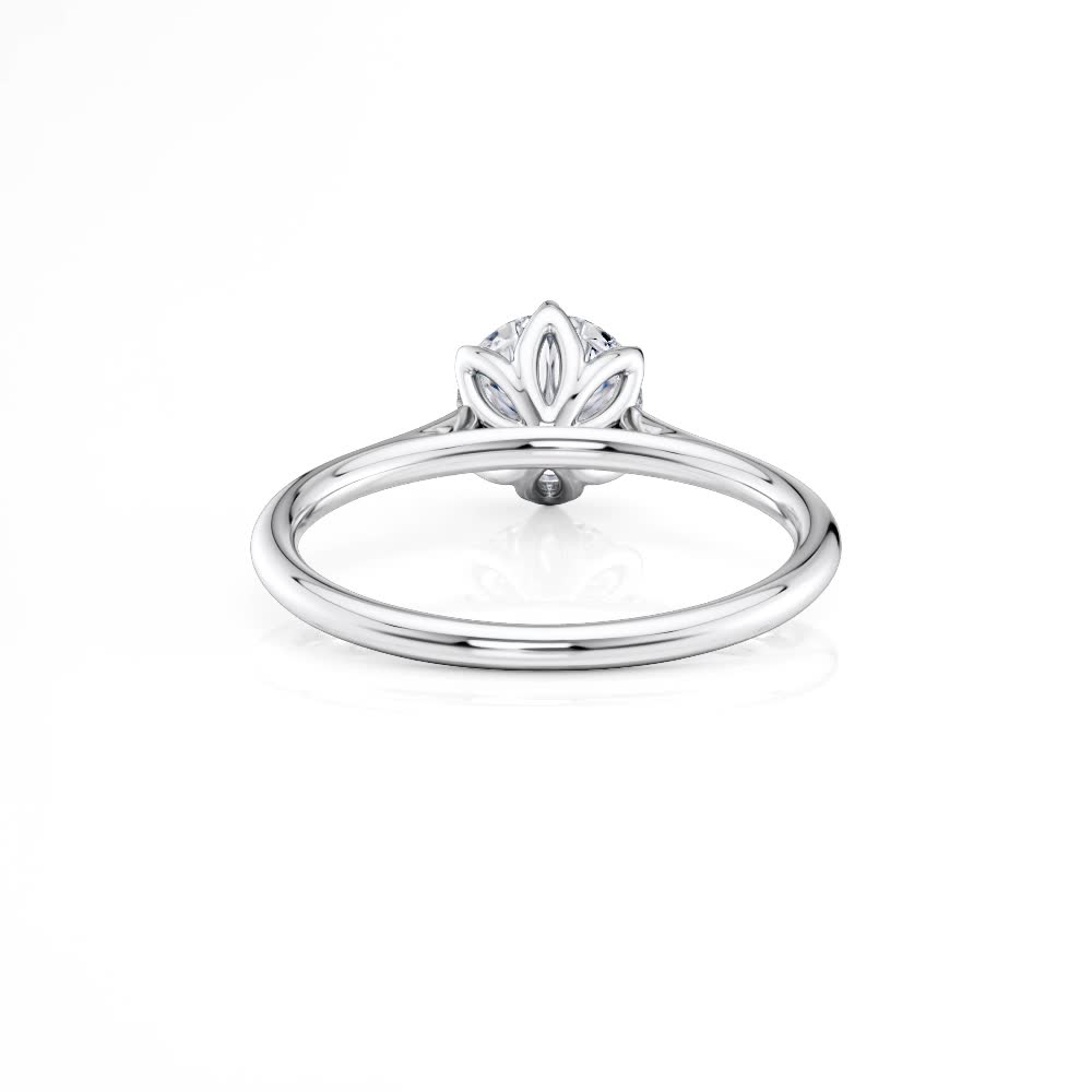 platinum 6 tulip cathedral engagement ring with round shape diamond