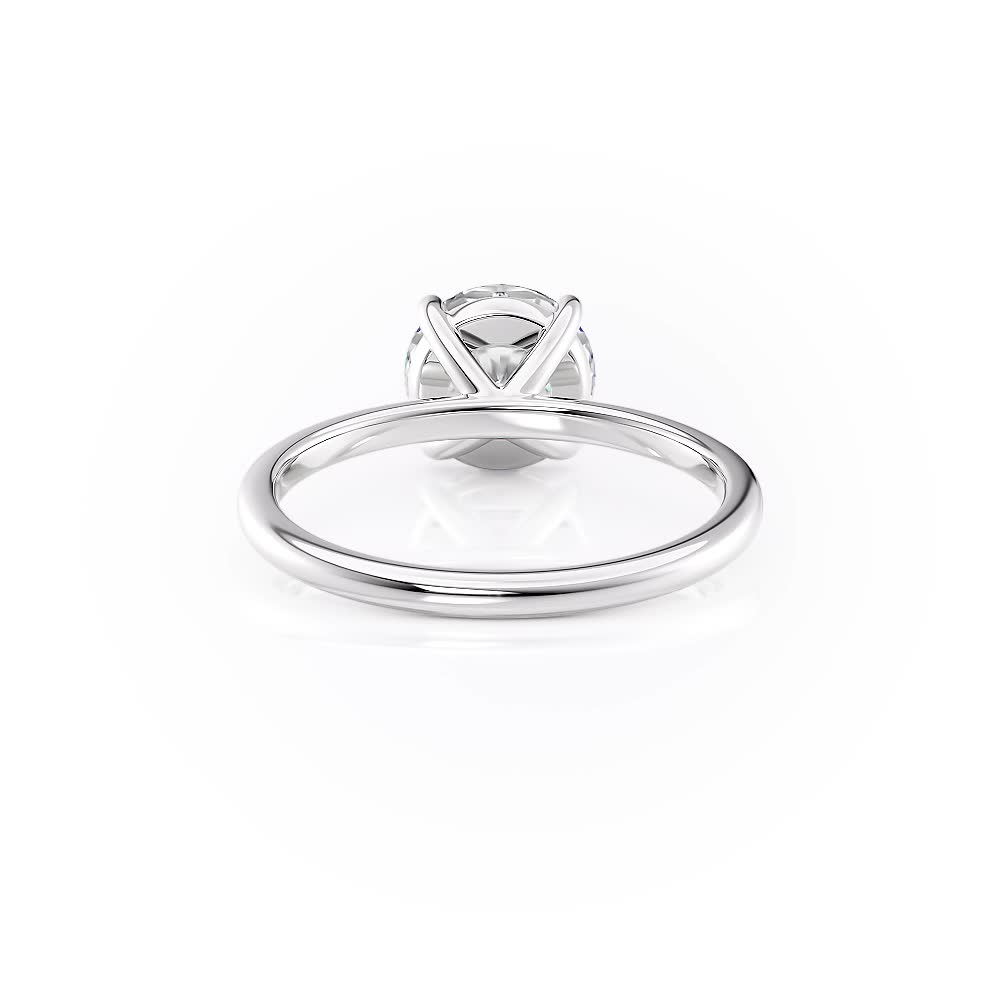 platinum basket solitaire engagement ring with round shape diamond