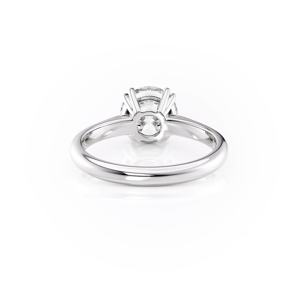 platinum double prong basket engagement ring with round shape diamond