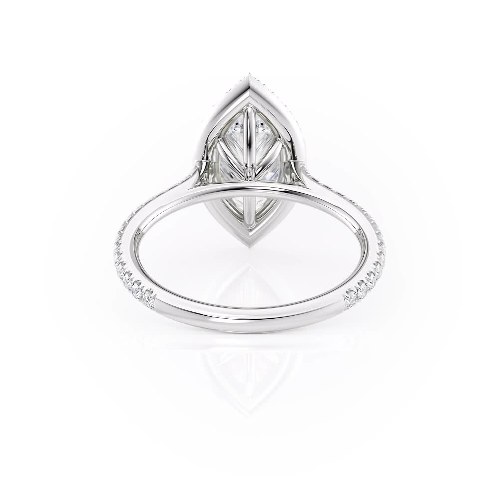 platinum petite marquise halo engagement ring with marquise shape diamond