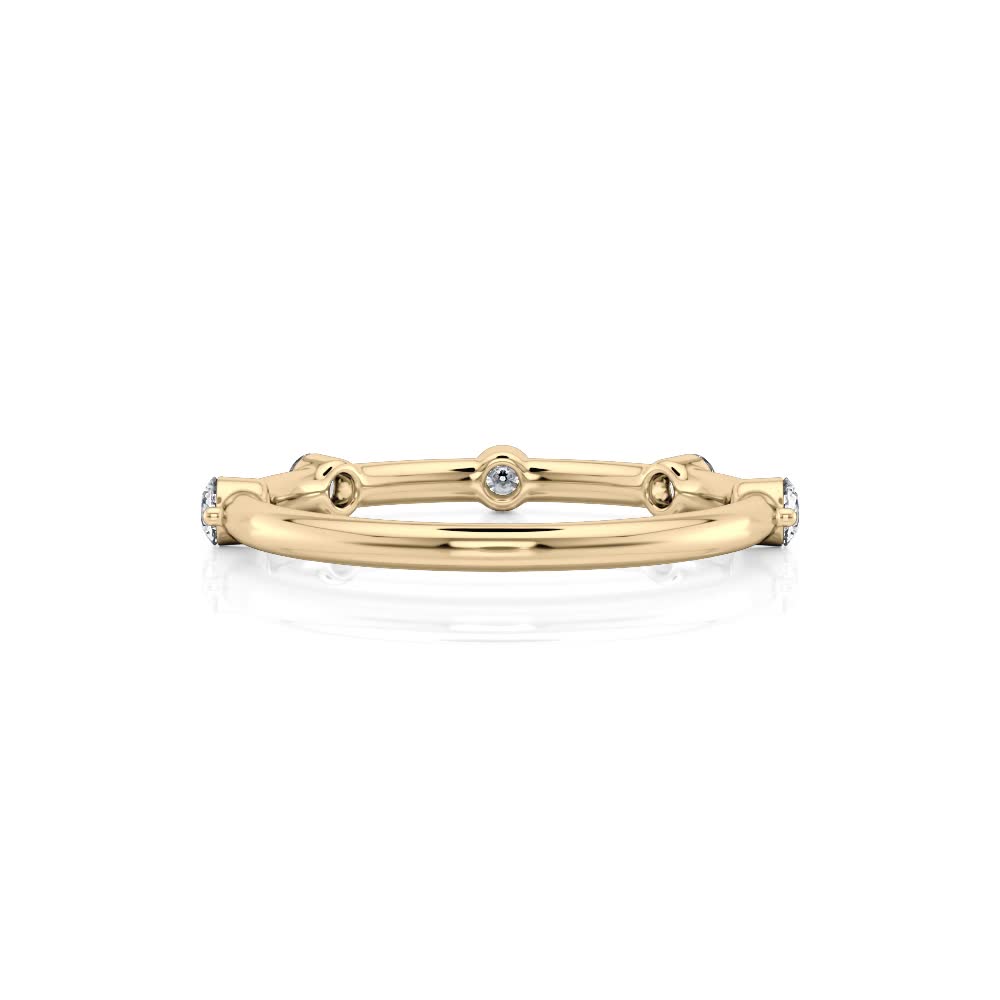 14k Yellow Gold Spaced Round Natural Diamond Wedding Band (0.28CTW)