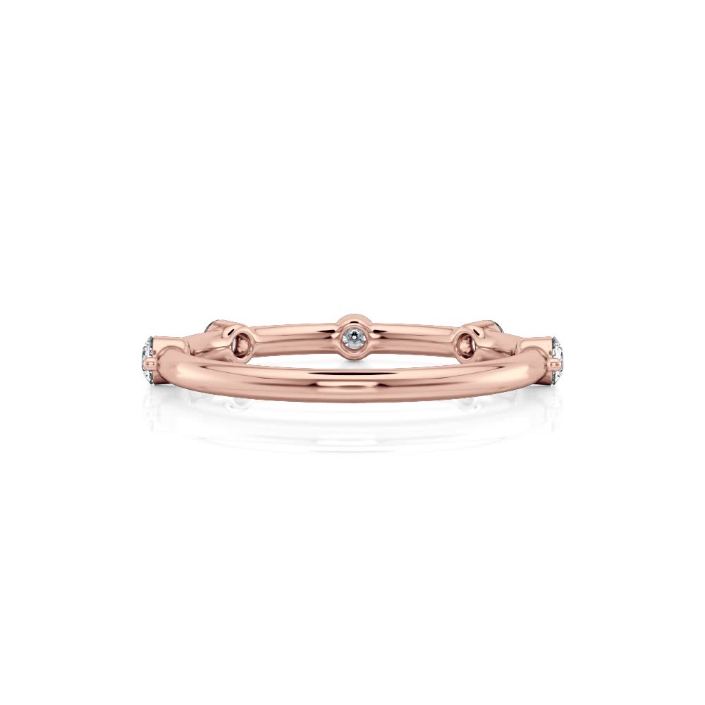 14k Rose Gold Spaced Round Lab Diamond Wedding Band (0.28CTW)