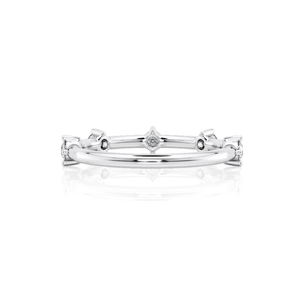 Platinum Compass Spaced Round Lab Diamond Wedding Band (0.28CTW)