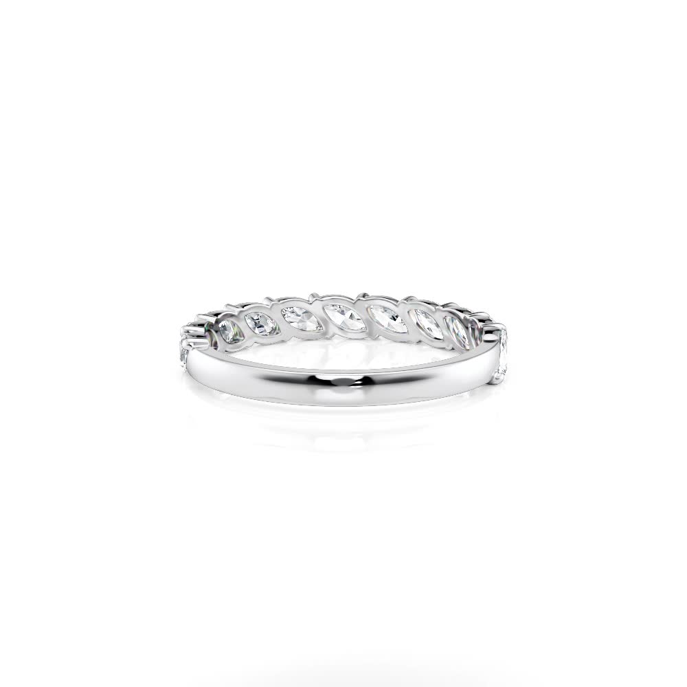14K White Gold Tilted Marquise Natural Diamond band (0.68 CTW)