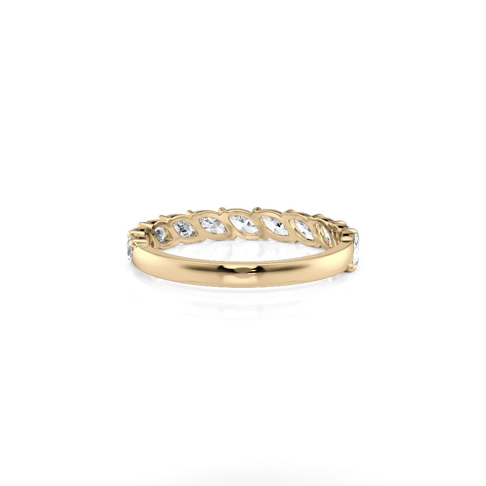 14K Yellow Gold Tilted Marquise Lab Diamond band (0.68 CTW