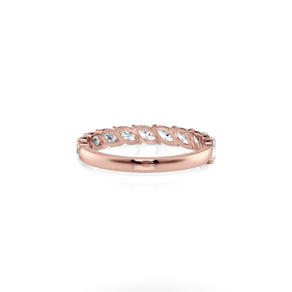14K Rose Gold Tilted Marquise Lab Diamond band (0.68 CTW)