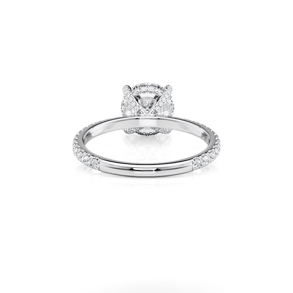 platinum lab diamond prong's with round hidden halo ring with round shape diamond