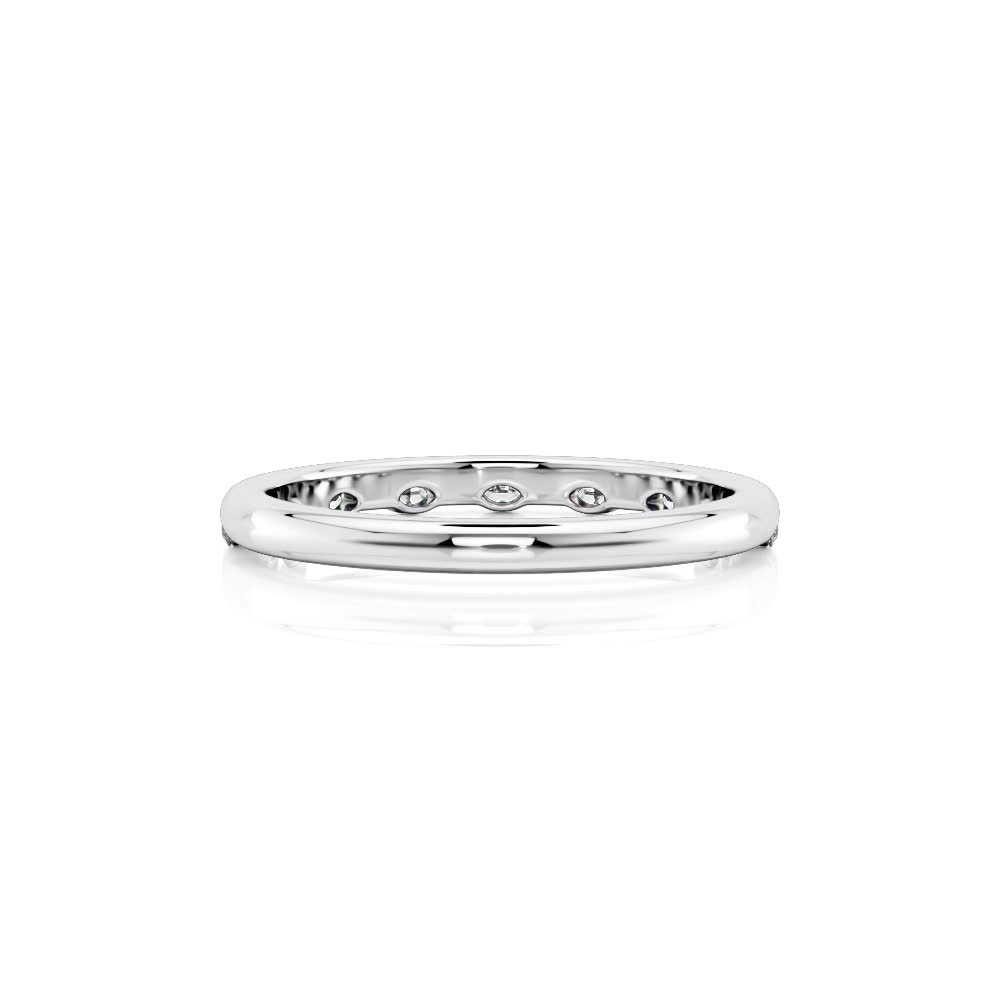 18k White Gold East/West Flush Set Marquise Lab Band