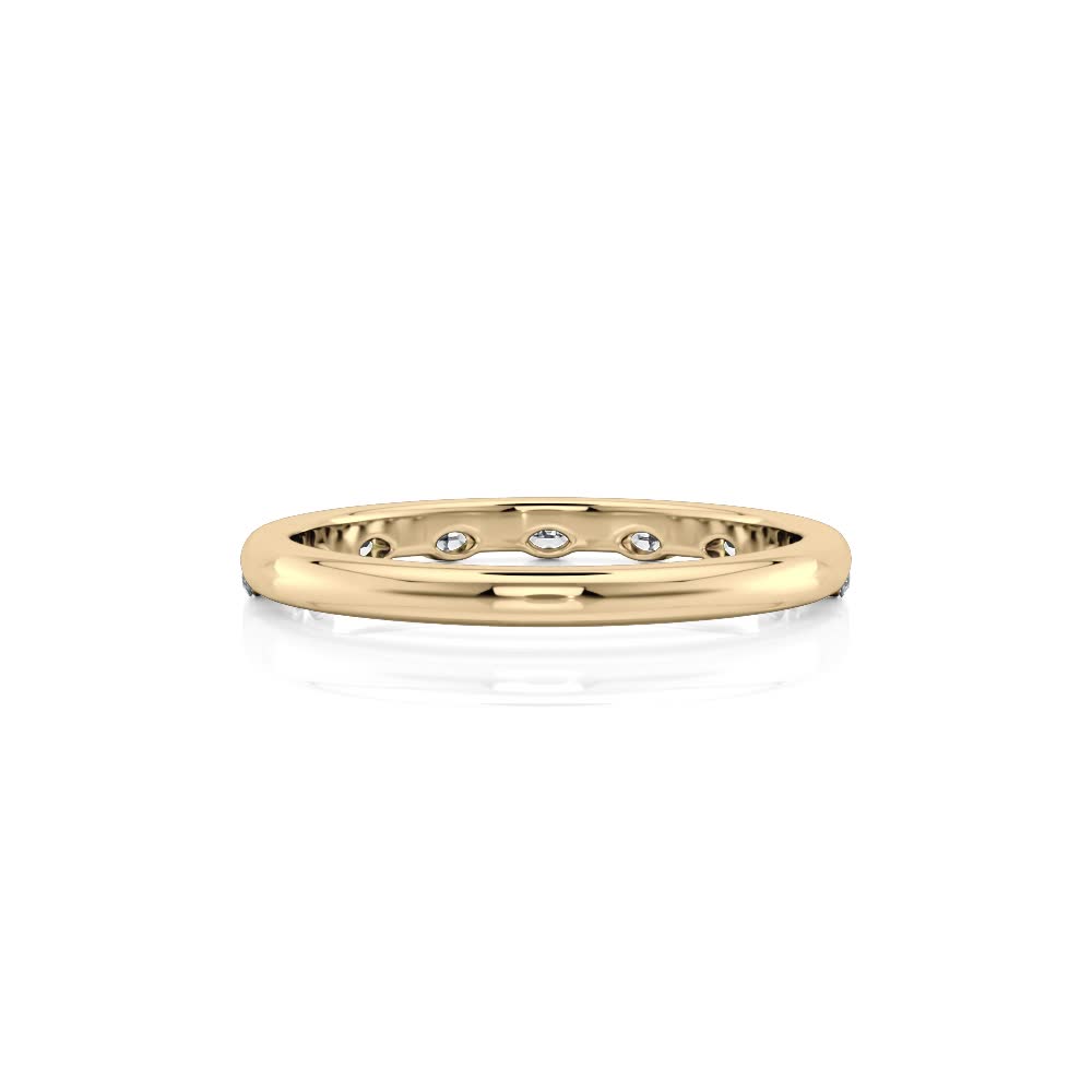 14k Yellow Gold East/West Flush Set Marquise Natural Band