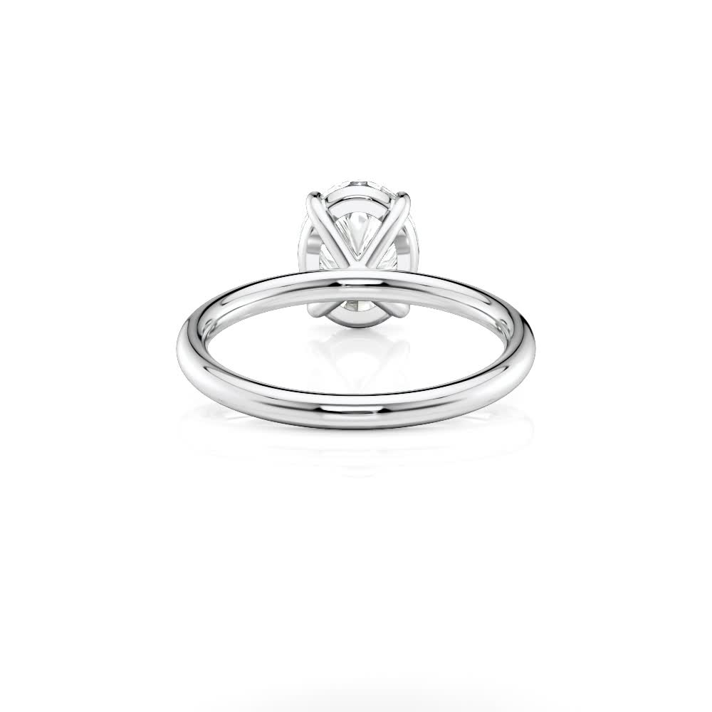 platinum floating oval basket solitaire engagement ring with oval shape diamond