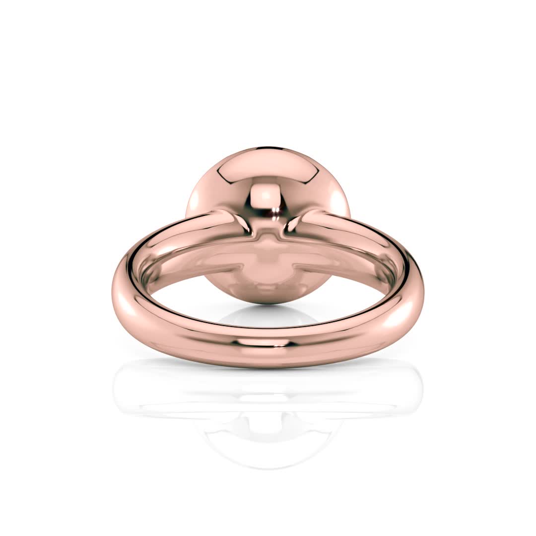 14k rose gold bold 6 prong ring with round shape diamond