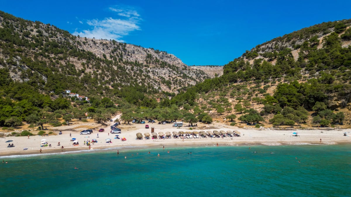 Immerse in the LIVADI BEACH: THE HIDDEN EMERALD BENEATH THE MONASTERY experience located in Greece Macedonia Thassos  - View 3