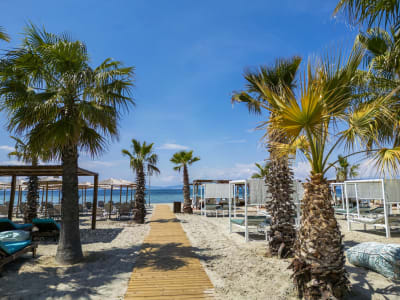 Detail of Almyra Beach: A Tropical Getaway in the Shallow Waters of the Aegean