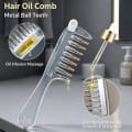 Hair Oil Comb with Metal Ball Teeth | Liquid Dispensing Scalp Massager Brush thumbnail 3