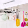 6 Hook Under Shelf Coffee Cup Mug Holder | Black Kitchen Storage Rack thumbnail 1