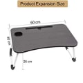 Portable Wooden Laptop Table | Foldable Bed Tray Desk with Cup Holder thumbnail 4