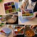 Multipurpose 9-Partition Kitchen Spice Box with Colorful Removable Compartments & Transparent Lid thumbnail 2