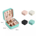 Mini Portable PU Leather Jewelry Organizer Box with Mirror - Travel Storage Case thumbnail 3