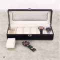 Luxury PU Leather Watch Storage Box & Display Case with Glass Lid thumbnail 5