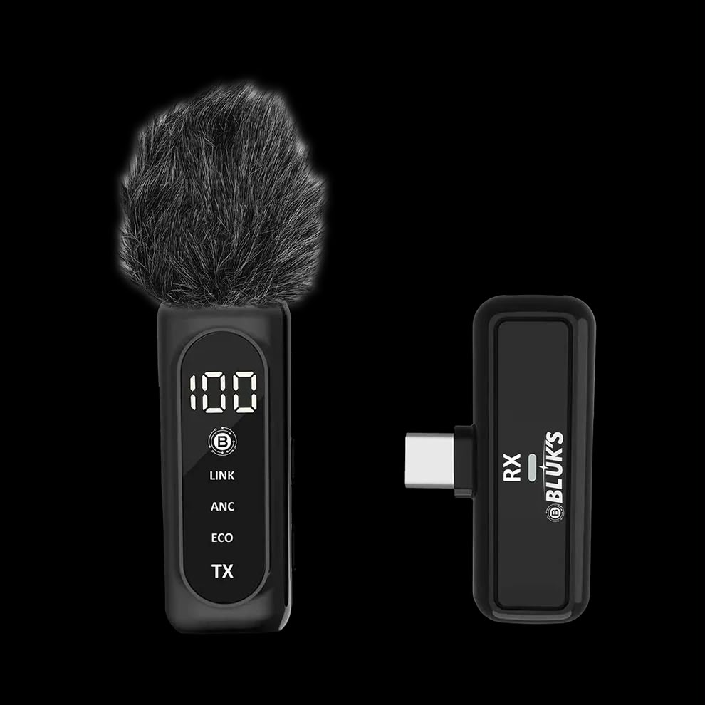 BLÜK'S BX-118 Voxnix-Air Wireless ANC Microphone | Type-C Collar Mic
