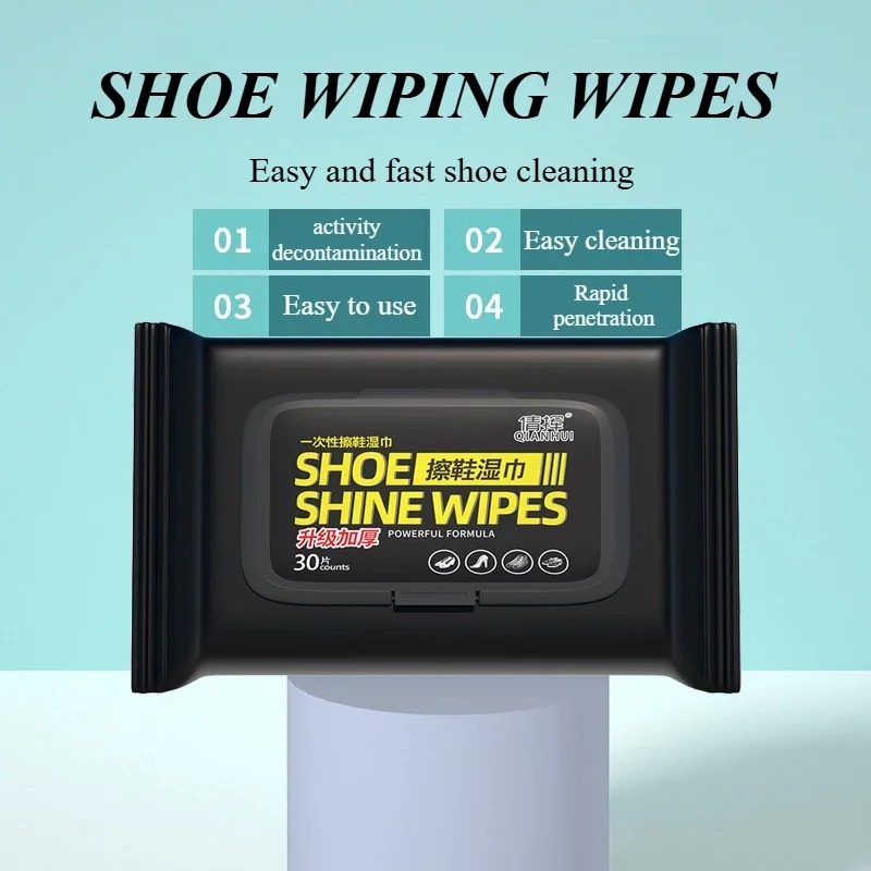 Pack of 80 Disposable Pre-Moistened Shoe Cleaning Wipes for Fast Stain Removal