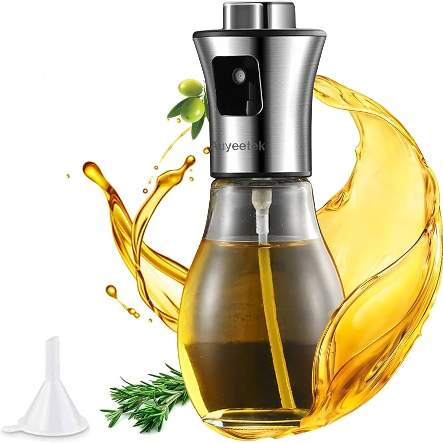 Kitchen Oil Spray Bottle 170ML - Premium Glass Olive Oil Dispenser for Cooking, Baking & BBQ
