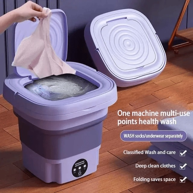 Portable Folding Mini Washing Machine for Baby Clothes, Socks & Undergarments