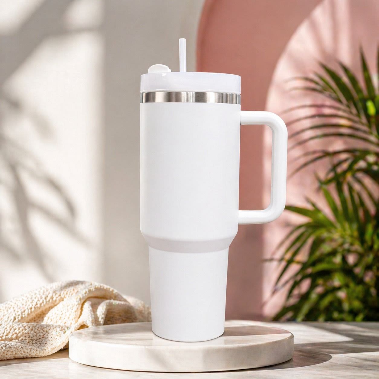 40OZ 1200ML Vacuum Insulated Stainless Steel Tumbler with Handle and Straw