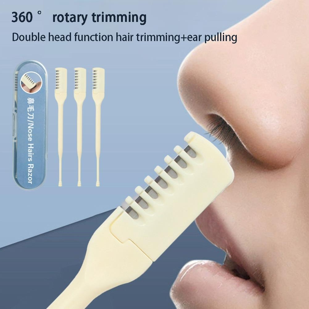 Manual Double Sided Nose Hair Trimmer & Nostril Cleaning Tool Set