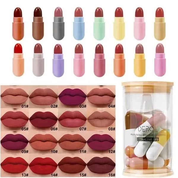 New 18 Pcs Mini Lipsticks Set - Velvet Matte Long Lasting Lip Makeup